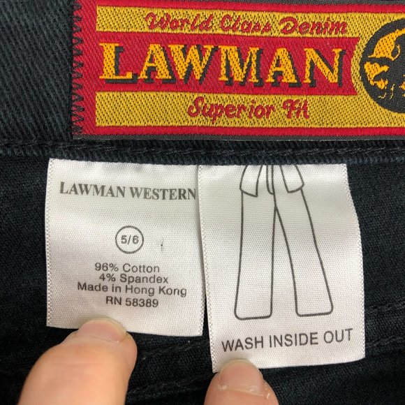 Lawman Women's Size 5/6 Superior Fit World Class Denim Relaxed Black Jeans - Picture 12 of 13